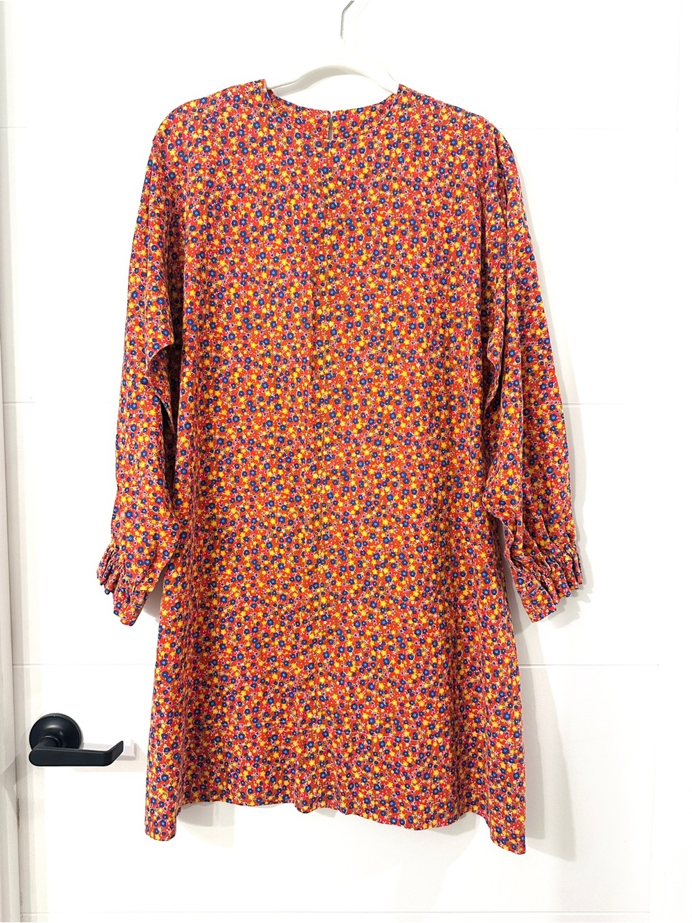 Floral Long-Sleeve Vintage Shift Dress